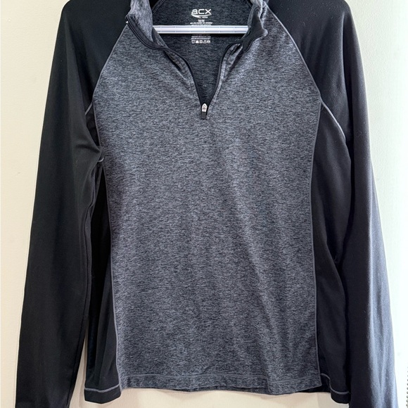 Heather Gray and Black Long Sleeve with Quarter-Zip - Picture 1 of 2